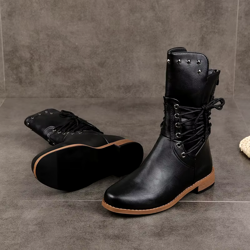 Winter Thick Sole over the knee boots thigh high Breathable Stretch Round Toe Women Flats Thigh High Boots