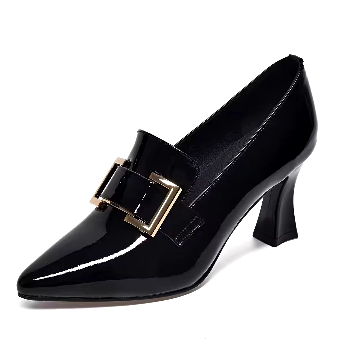 cheap latest hot high heel  Pointed toe black patent leather sexy red bottom hollow stiletto red heels