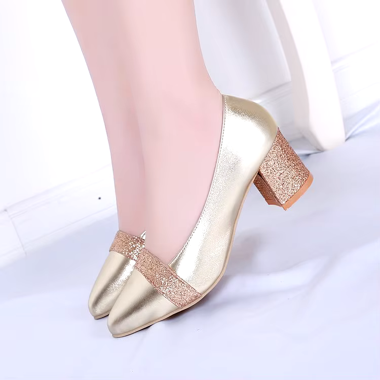 elegant comfortable shoes woman luxury Block High Heels female Fashion office Shoes Ladies Pumps