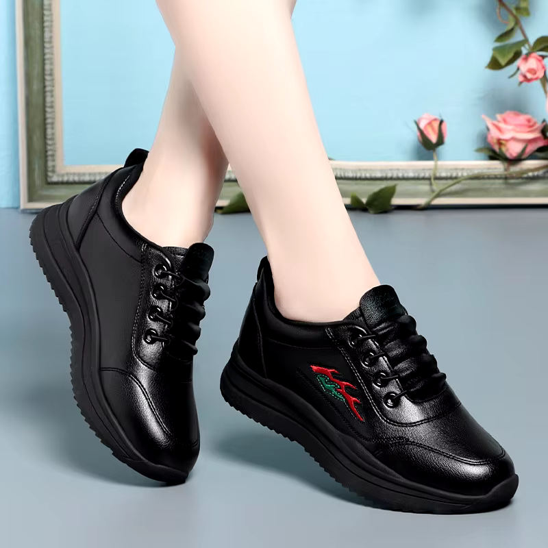 High Quality Women's Casual Platform Shoes Fashion Women Breathable Solid Color Sneakers With Diamond