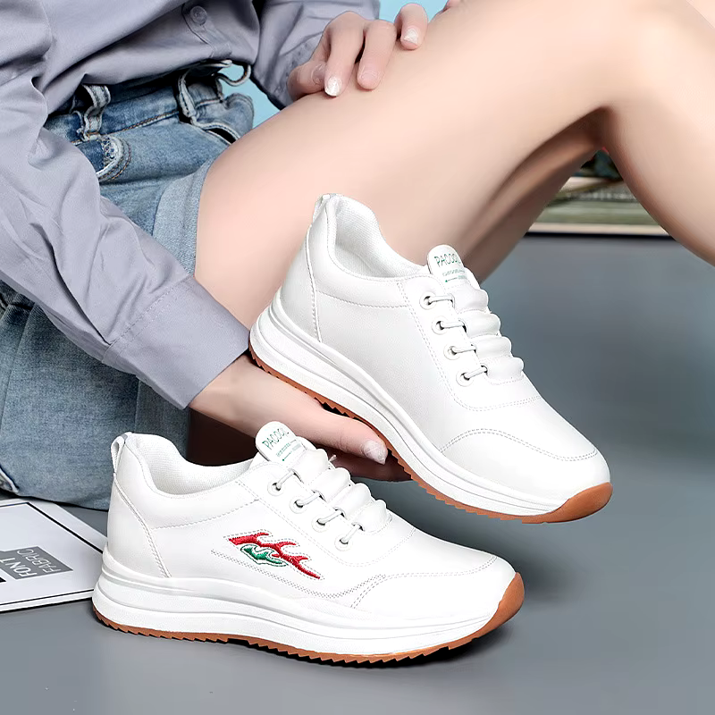 High Quality Women's Casual Platform Shoes Fashion Women Breathable Solid Color Sneakers With Diamond