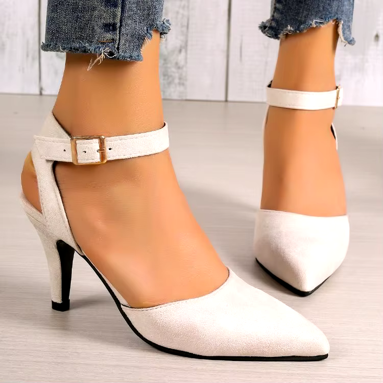 Summer new 35-43 Good quality pointy buckle high heels fashion single shoe stiletto heel pumps sandals