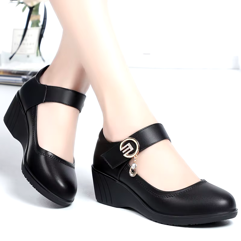 big size high quality Suede black ladies official shoes formal short heels pumps for women