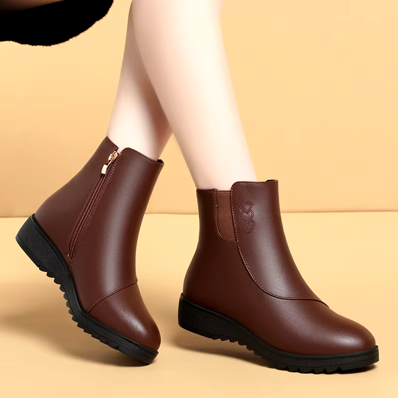 New arrival thick bottom casual large size high quality winter ankle boots for women for women leather