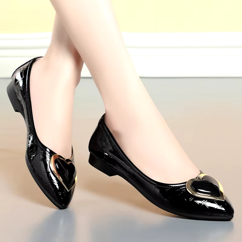 Summer fashion low heel egg roll Flat women's work shoes slip on casual genuine leather shoes 2024