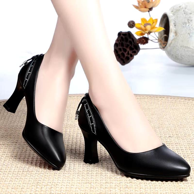Summer Fashion beautiful pointed Sexy black high heels women office shoes