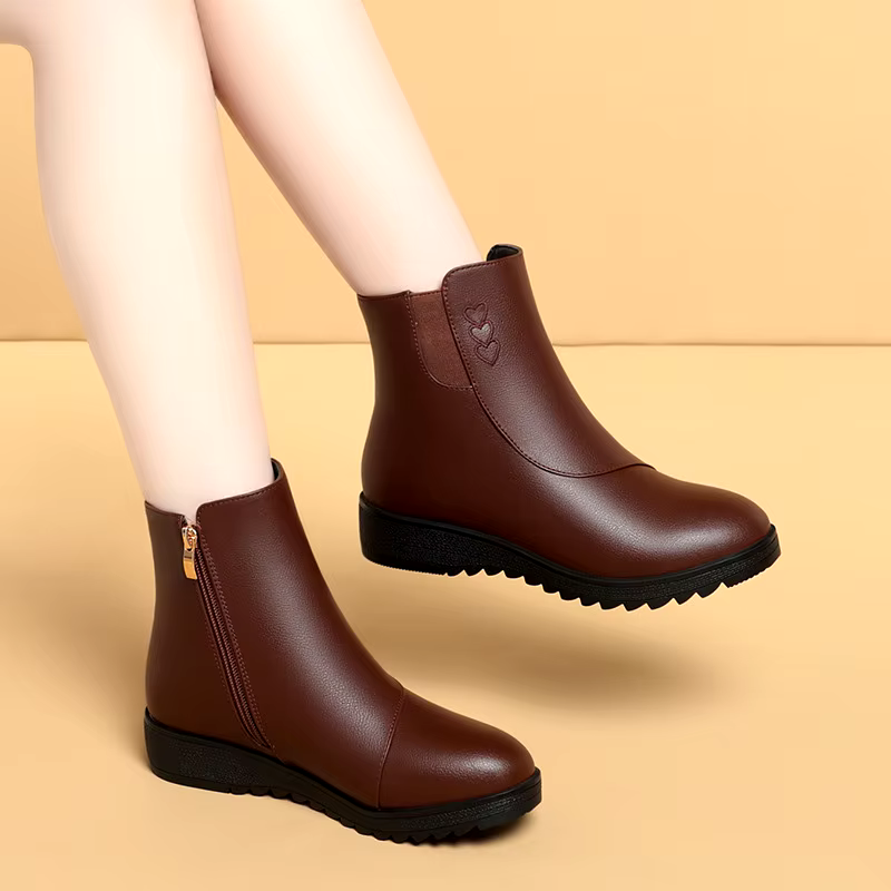 New arrival thick bottom casual large size high quality winter ankle boots for women for women leather