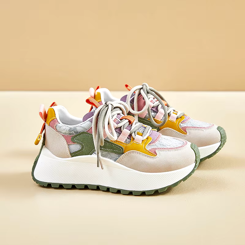 New Arrival Comfortable Lace Up white black Loafers Female Platform Shoes Casual Women's Fashion Sneakers