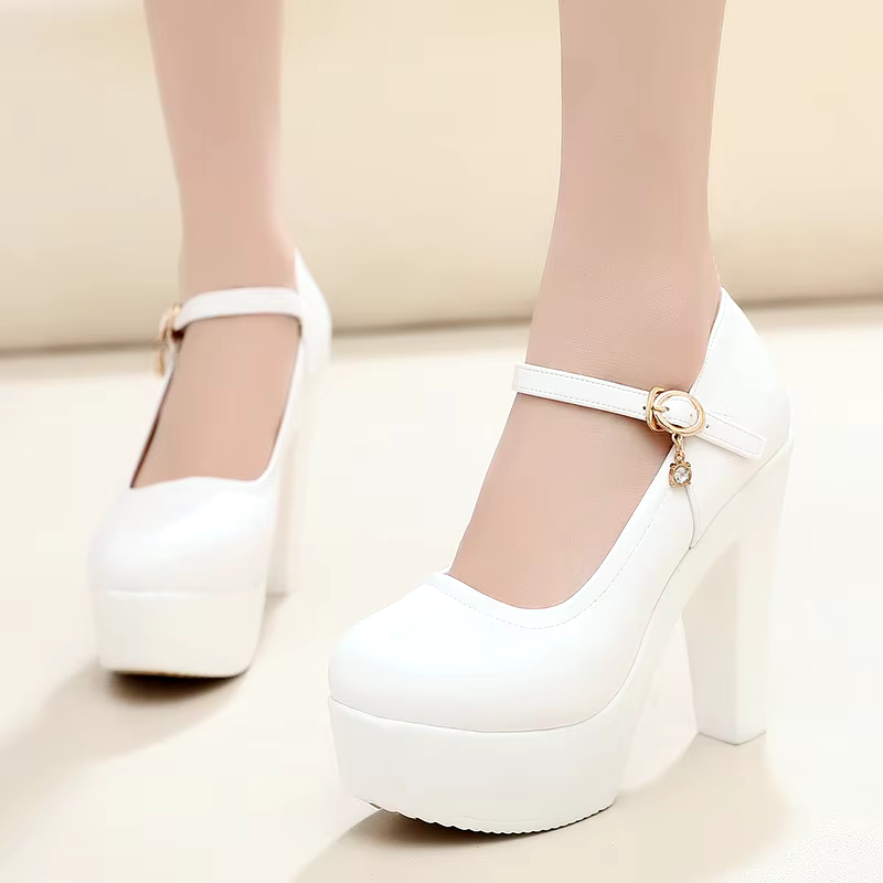 chaussure femme mode 2024 genuine leather platform sandals comfortable chunky heels shoes for women