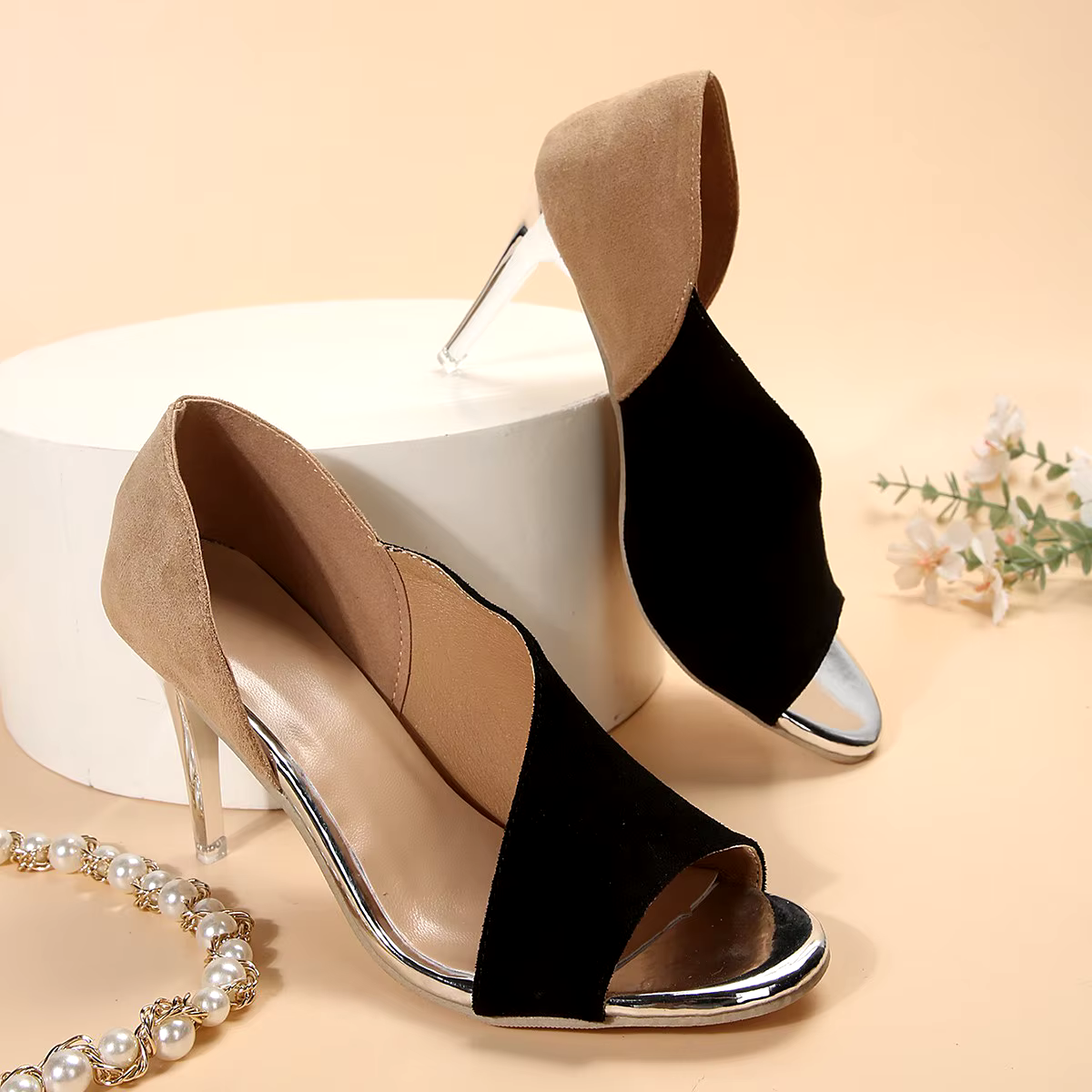 New summer sexy fashion Set foot side empty fish mouth matching color stiletto pumps heels sandals for women