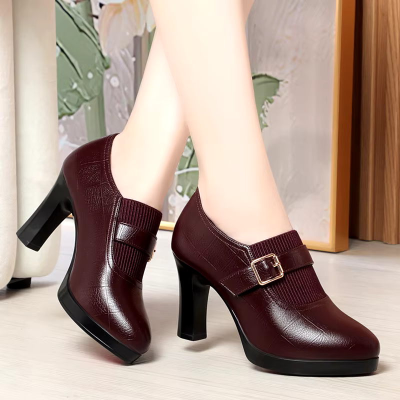 fashion boots women shoes height increasing winter black ankle leather boots for women