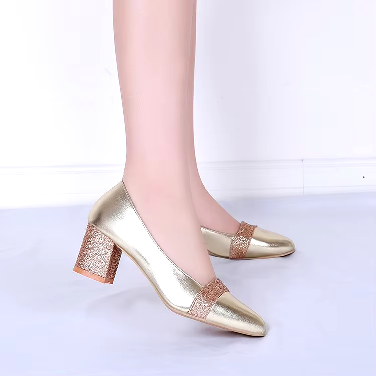 elegant comfortable shoes woman luxury Block High Heels female Fashion office Shoes Ladies Pumps