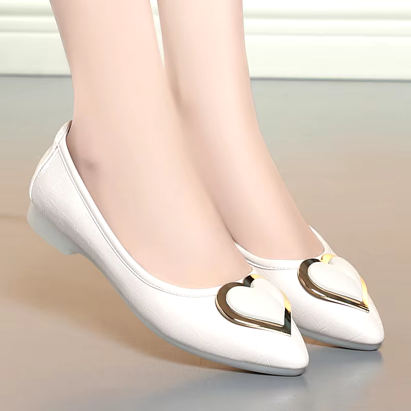 Summer fashion low heel egg roll Flat women's work shoes slip on casual genuine leather shoes 2024