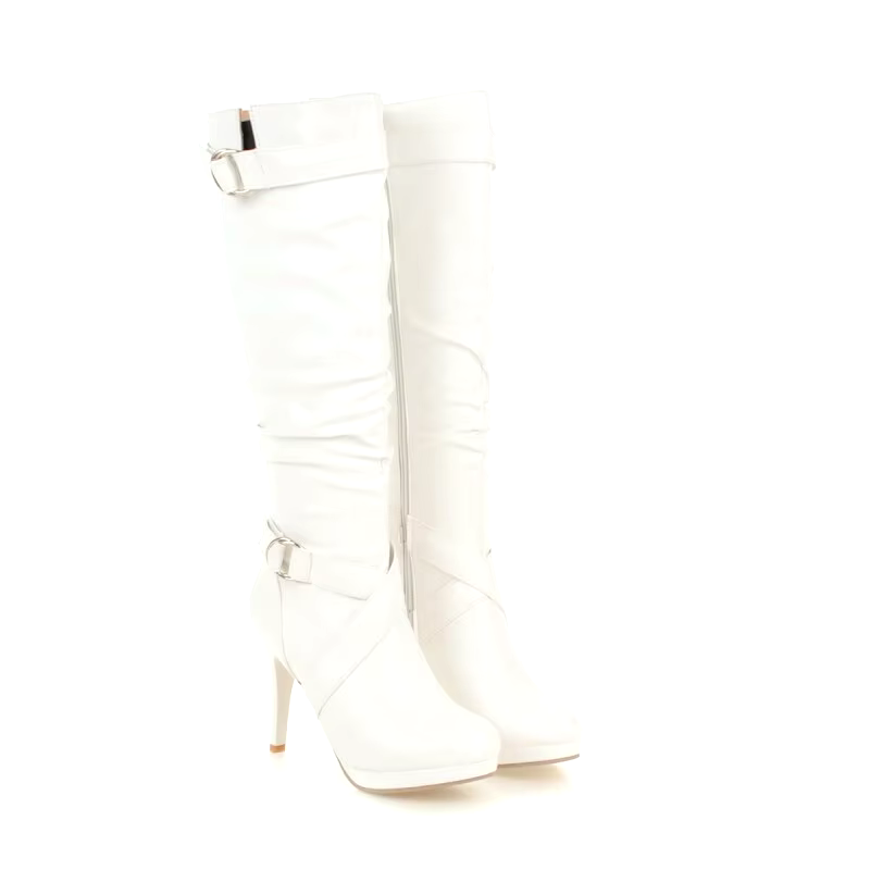 british style autumn/winter fashion high heels calf leather boots women shoes thigh high long boots women heels