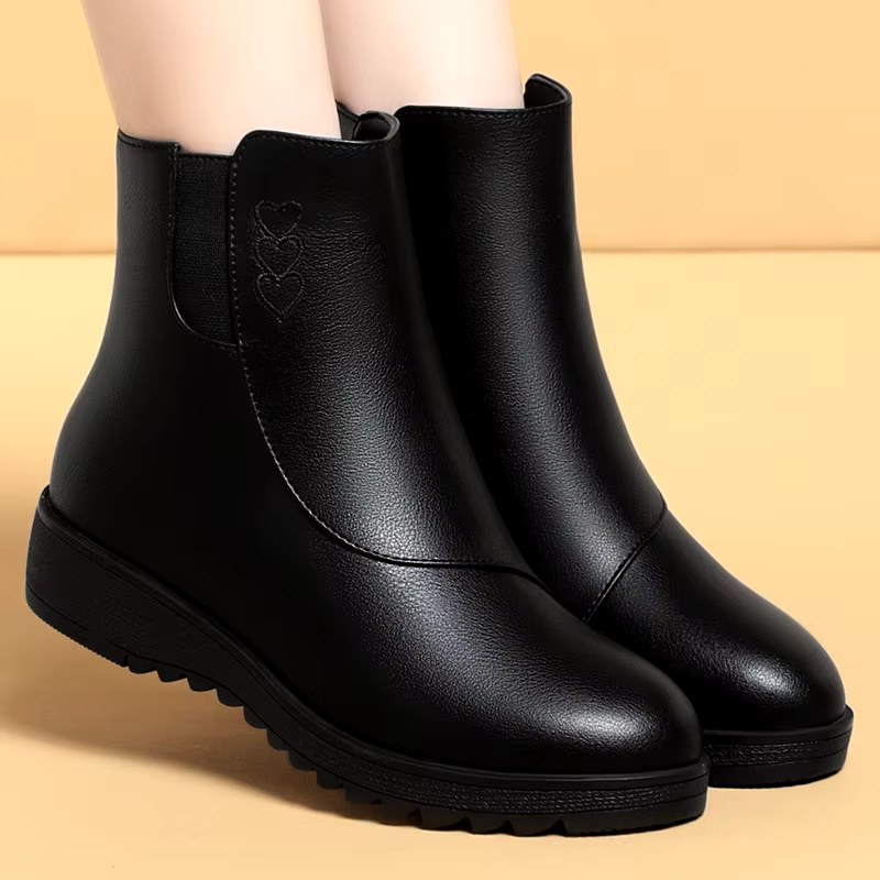New arrival thick bottom casual large size high quality winter ankle boots for women for women leather