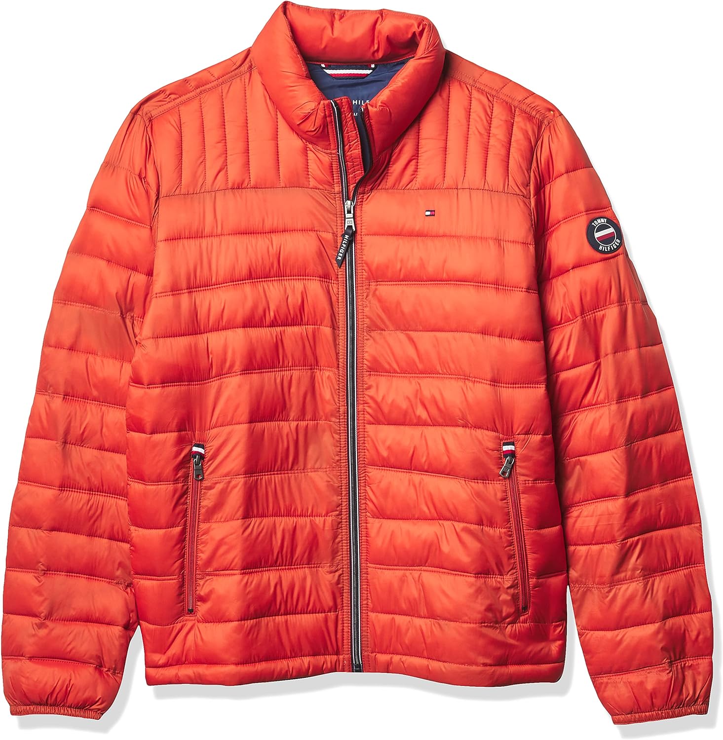 Tommy Hilfiger Mens Embroidered Logo Puffer Jacket