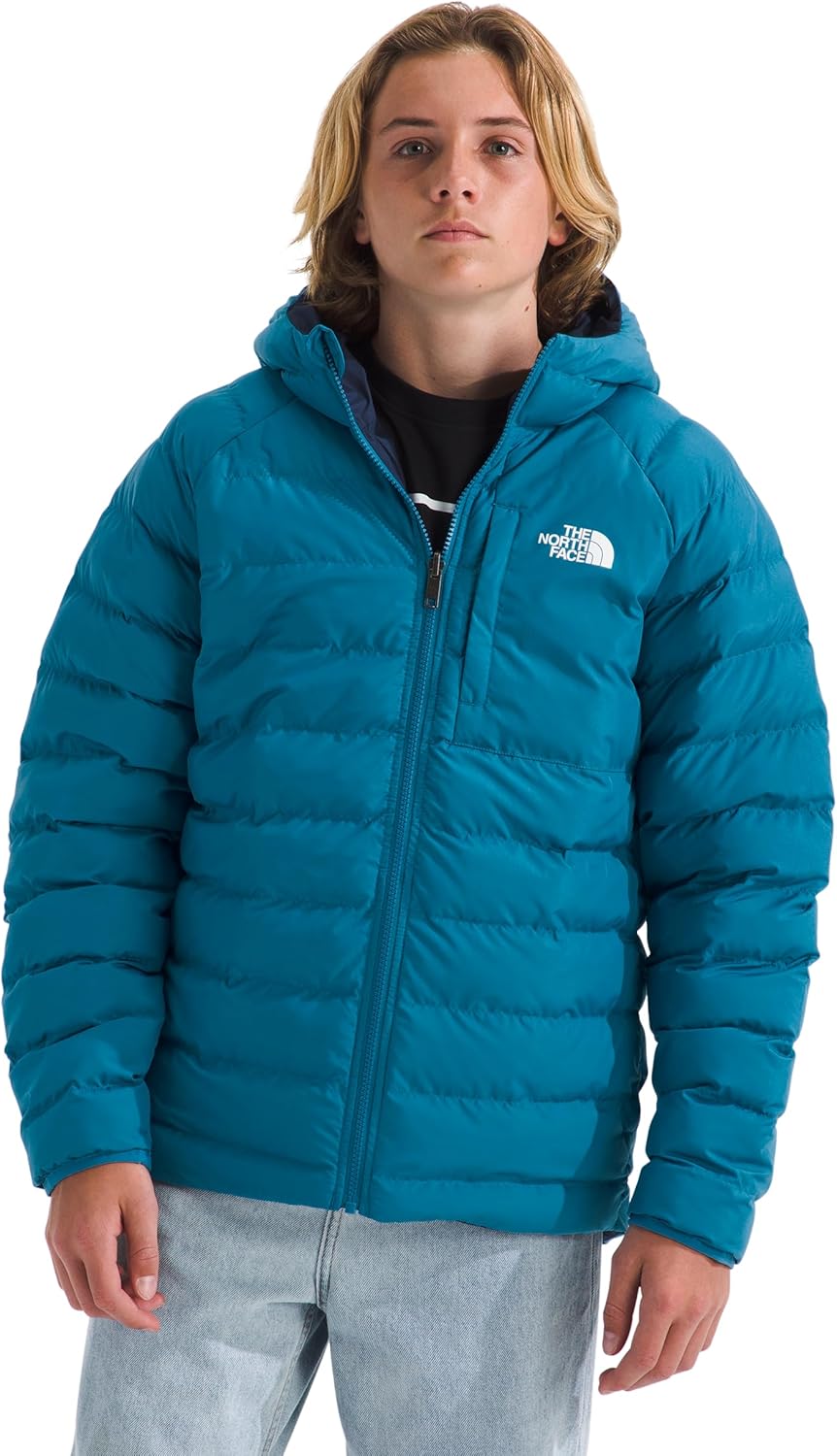 THE NORTH FACE Boys Reversible Perrito Hooded Jacket | Waterproof Winter Puffer Coat, Lightweight Outerwear for Travel
