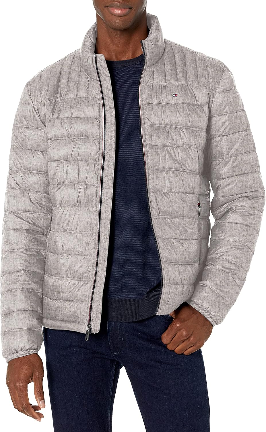 Tommy Hilfiger Mens Embroidered Logo Puffer Jacket