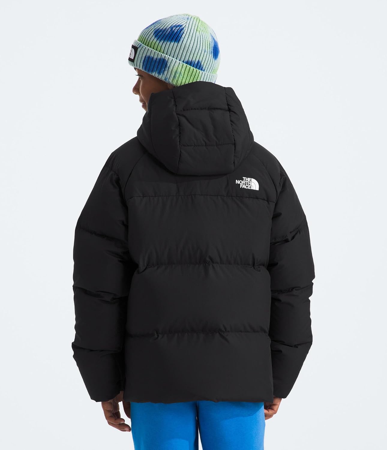 The North Face Boys� North Down Hooded Jacket | Water Repellent, 600 Fill Recycled Waterfowl Down, Insulated Hood, Secure Zip Pockets, TNF Black, XX-Large