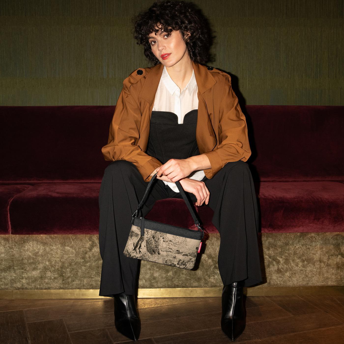 mini pouch jacquard brown