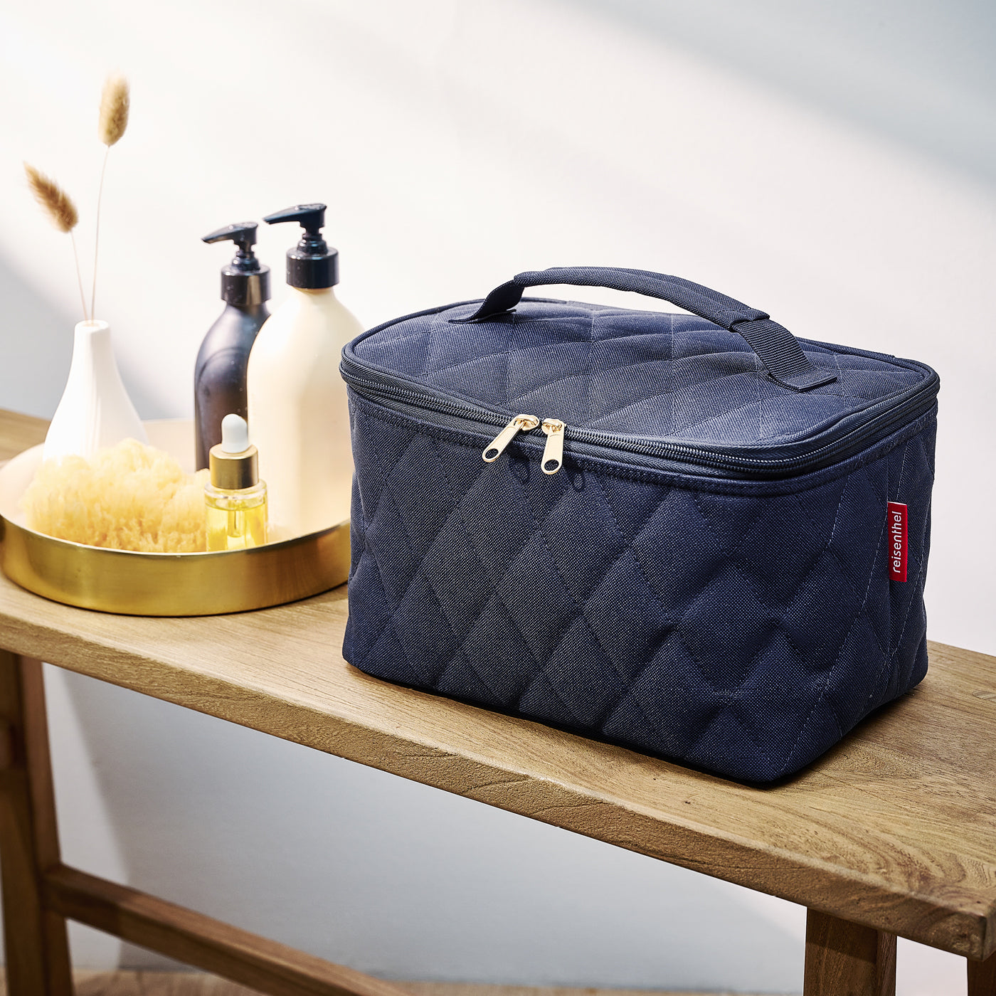 cosmetic case rhombus midnight gold