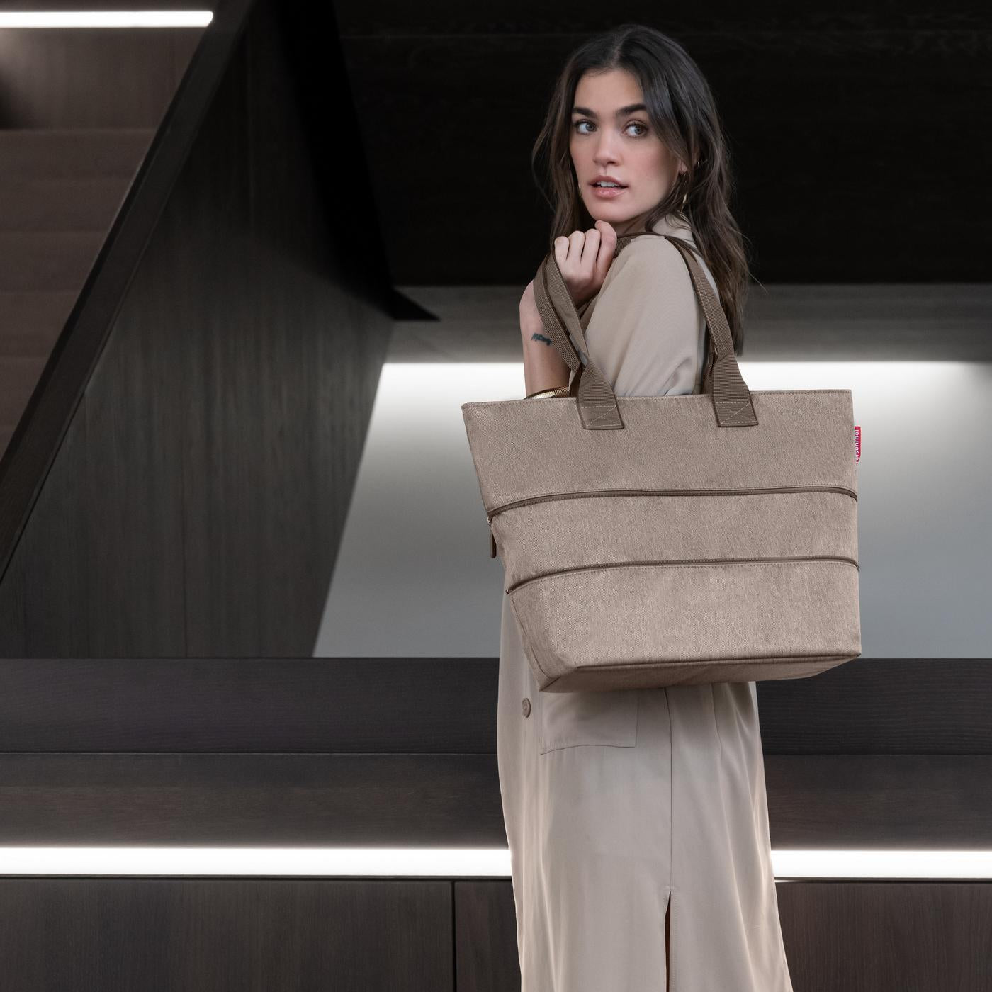 shopper e1 herringbone mokka