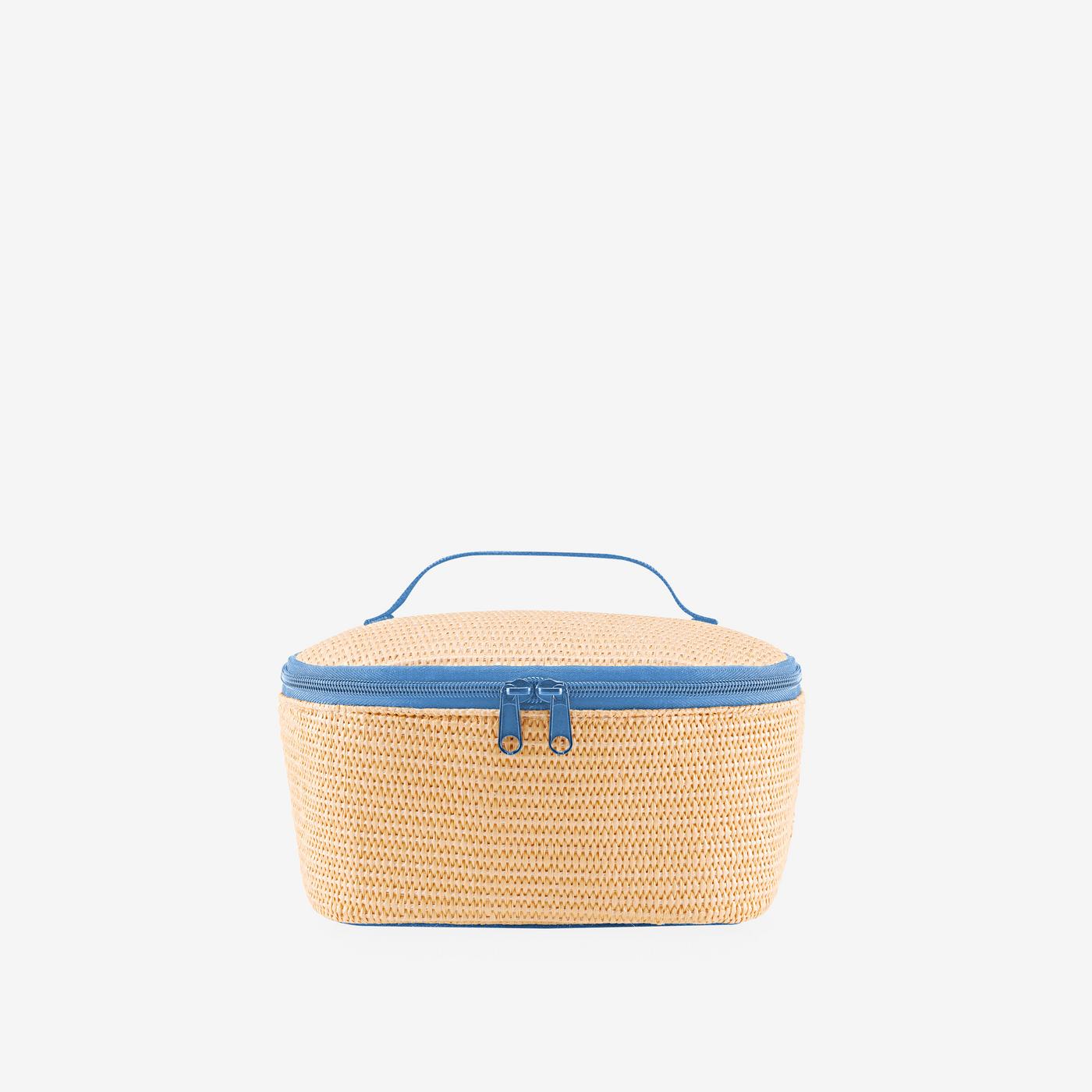 coolerbag S pocket raffia blue
