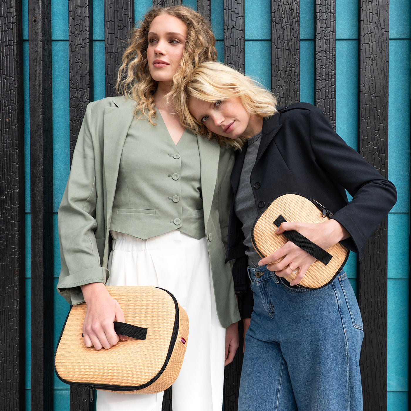 coolerbag S pocket raffia black