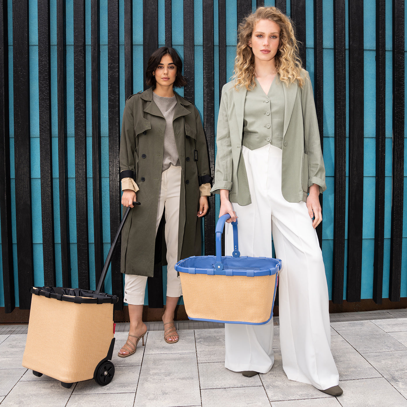 carrybag frame raffia blue