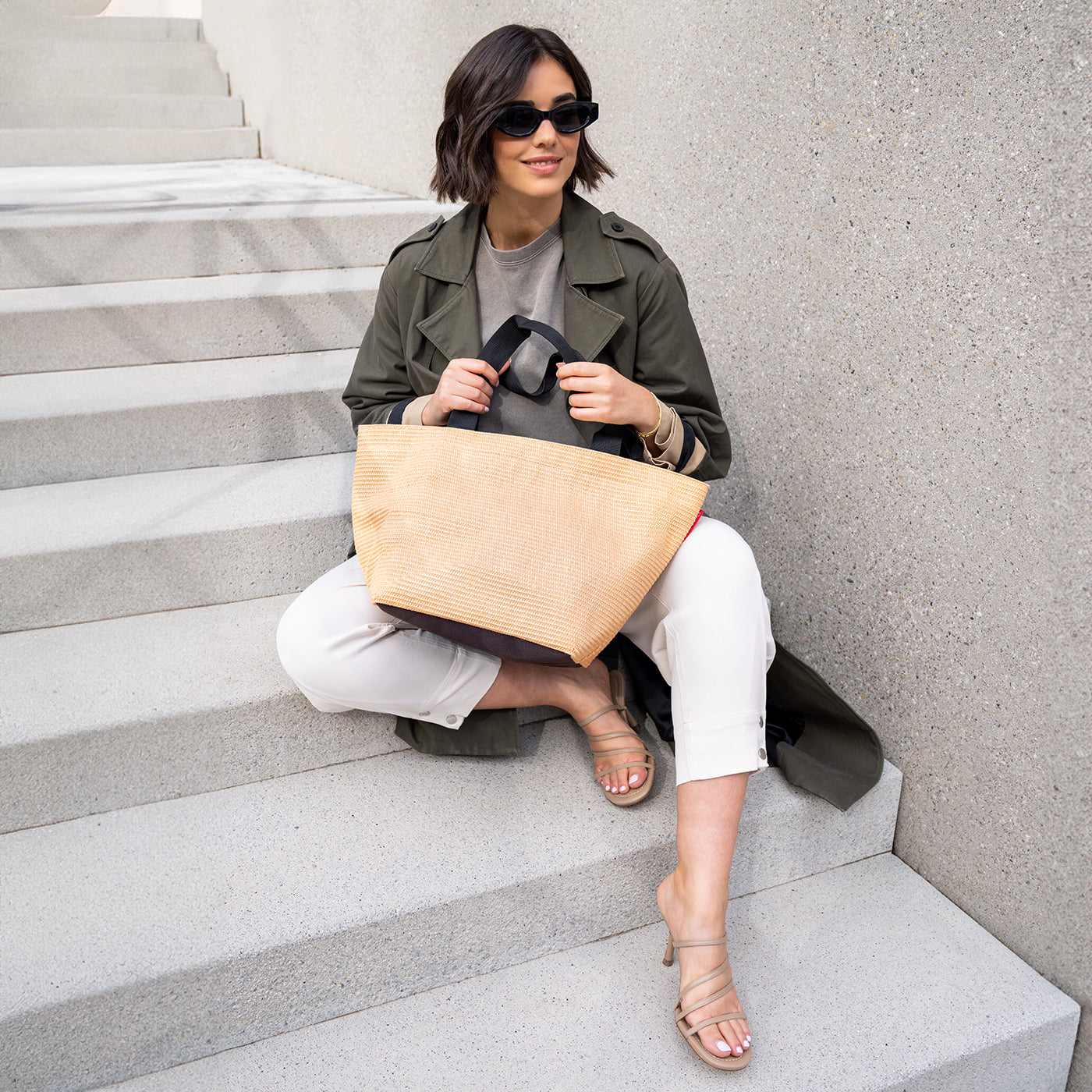 shopper M raffia black