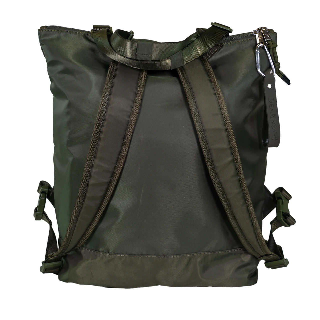 CONVERTIBLE NYLON TOTE / BACKPACK DARK OLIVE