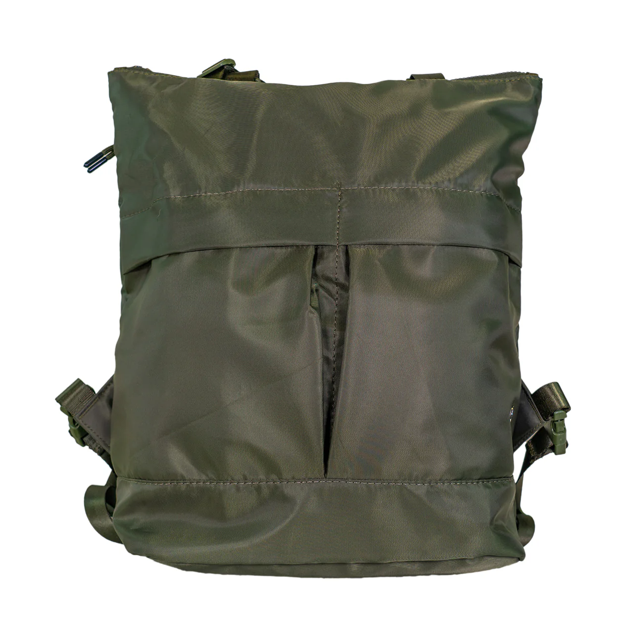 CONVERTIBLE NYLON TOTE / BACKPACK DARK OLIVE