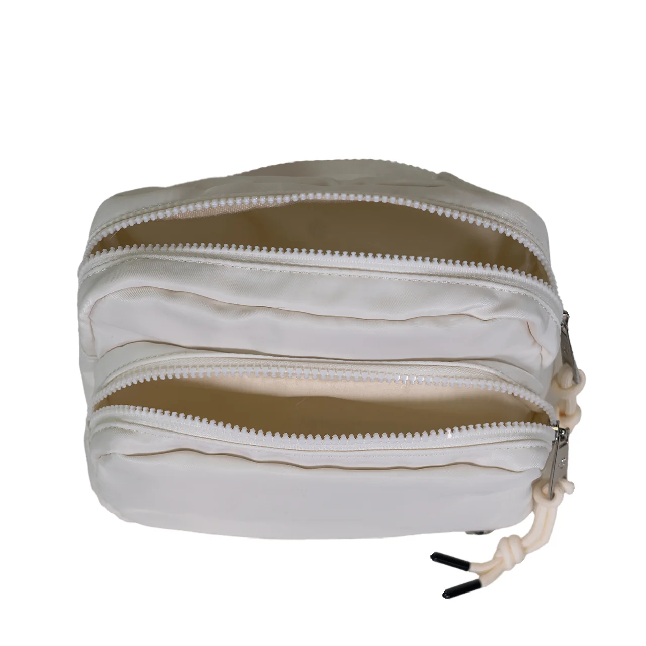 SQUARE DOUBLE ZIP WAIST BAG/SLING IVORY