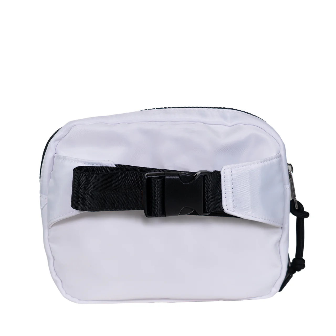 SQUARE DOUBLE ZIP WAIST BAG/SLING WHITE/BLACK