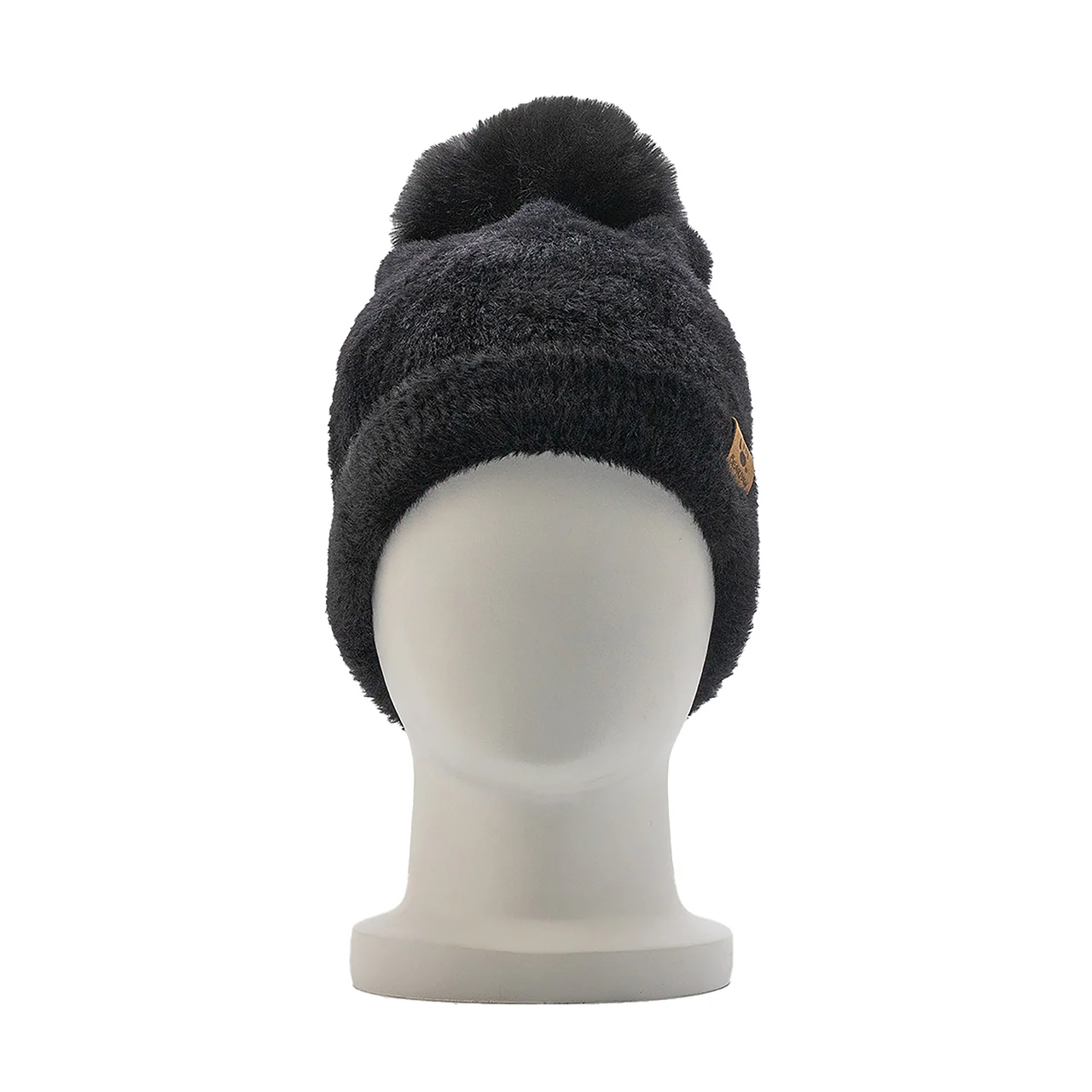 LADIES FURRY CUFF HAT W/POM ANTHRACITE