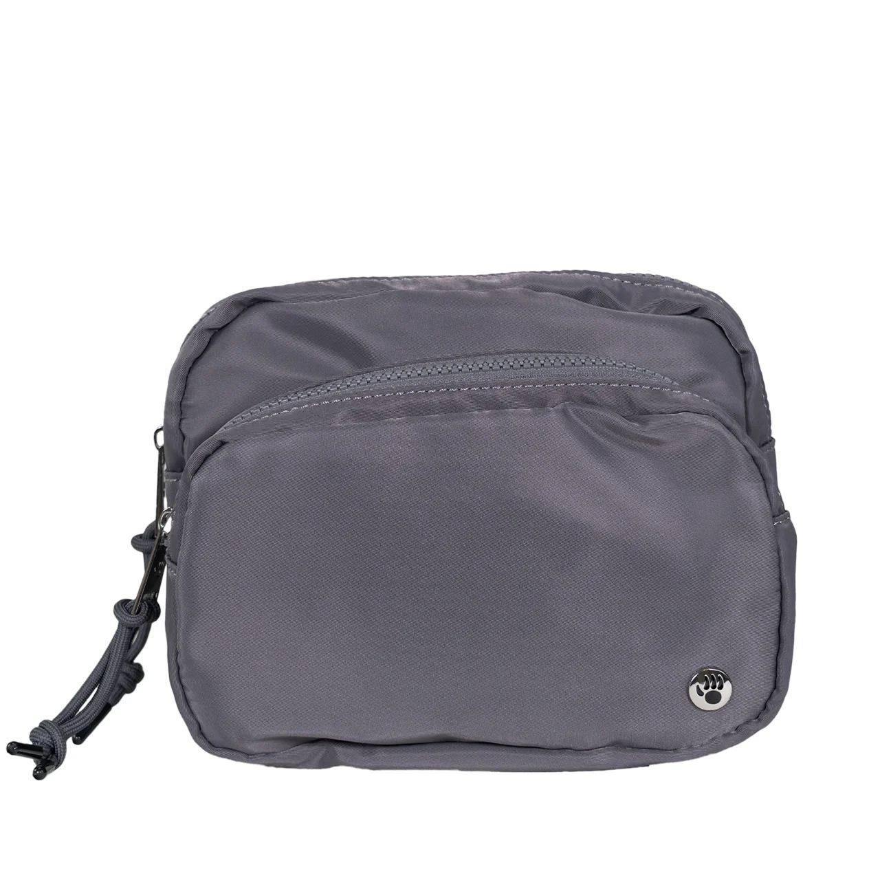 SQUARE DOUBLE ZIP WAIST BAG/SLING DARK GRAY