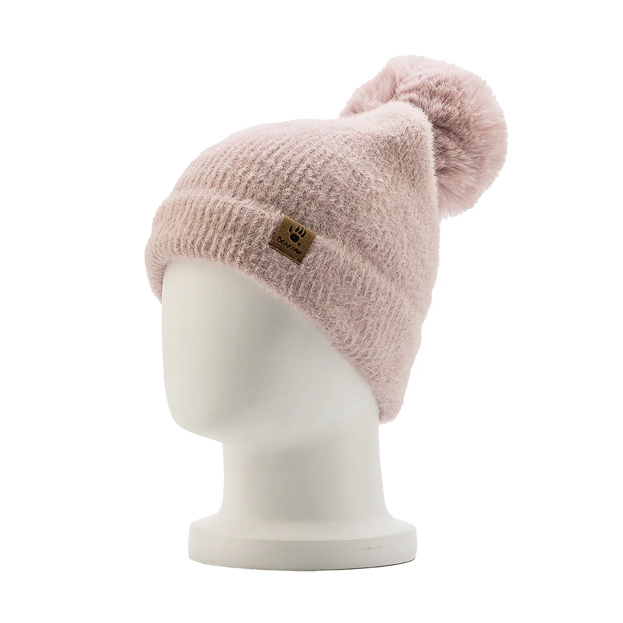 LADIES FURRY CUFF HAT W/POM LOTUS
