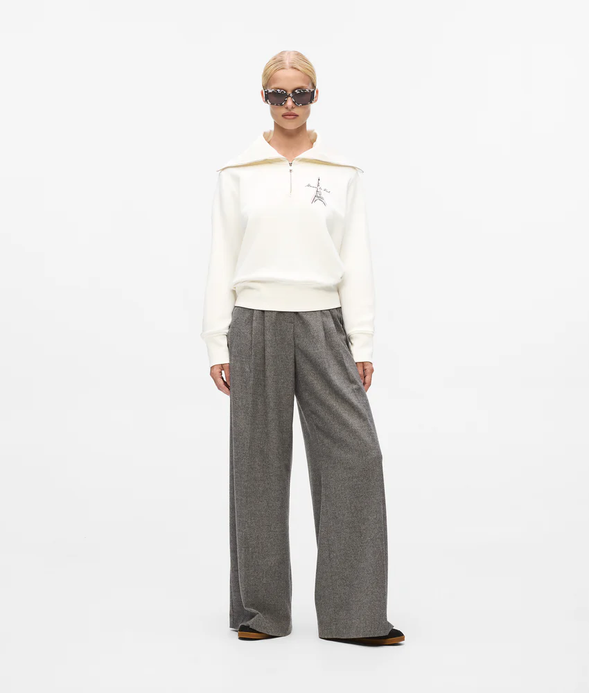 Paris sketch half-zip sweatshirt