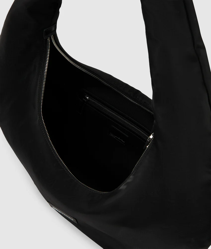 Glossy nylon hobo bag