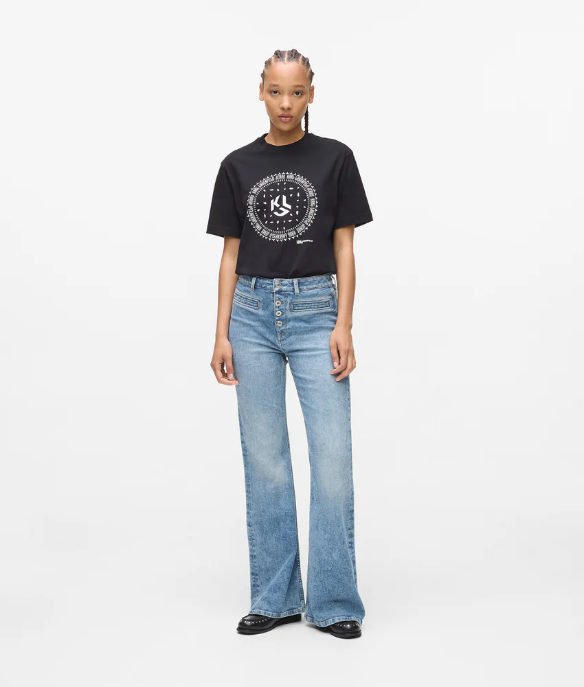 High-rise flared jeans