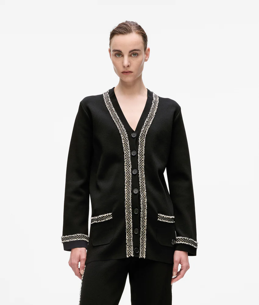 Boucl�� detail cardigan