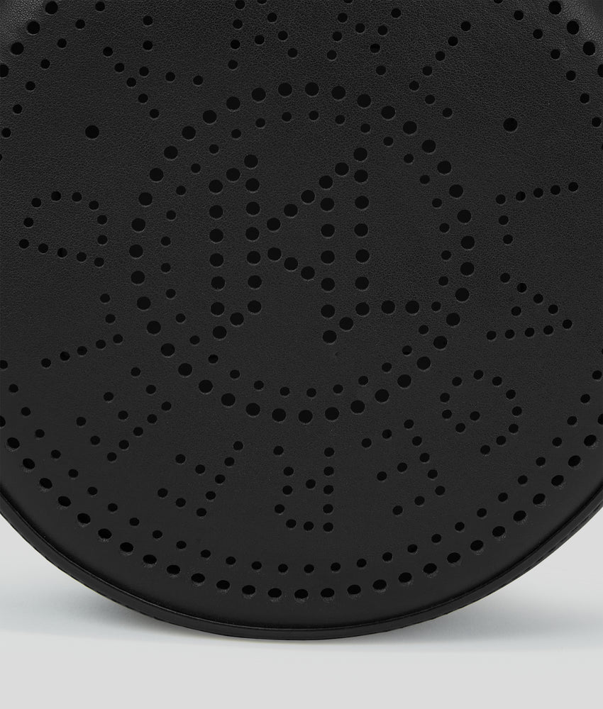 K/CIRCLE EMBOSSED LOGO ROUND CROSSBODY BAG