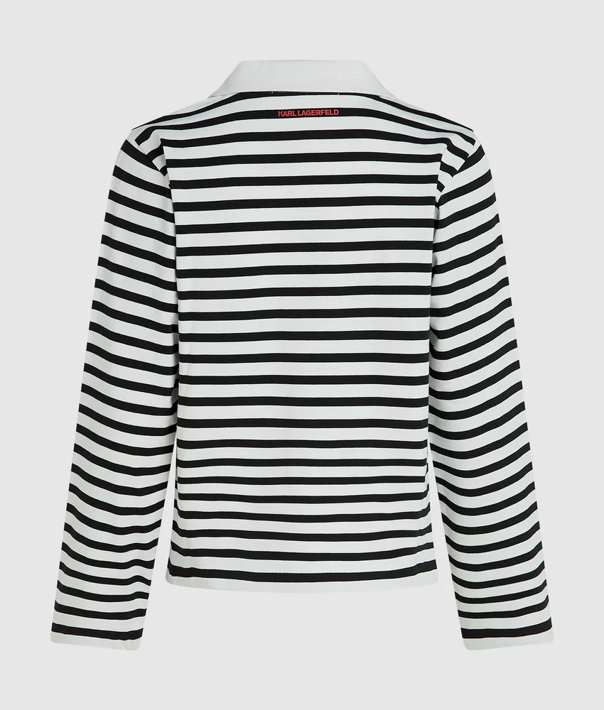 Ikon striped long-sleeved polo shirt