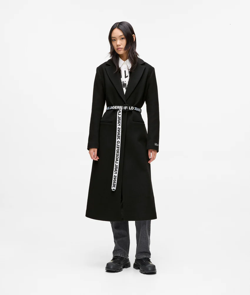 Logo belt coat