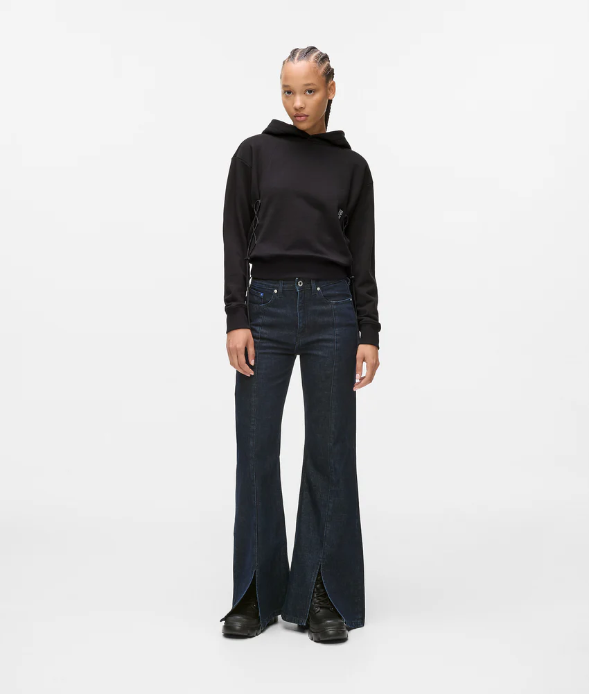 Split-hem flared jeans