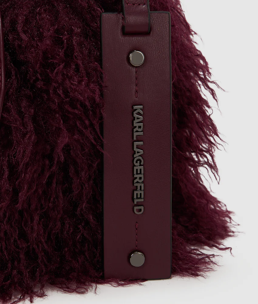 K/Weave faux fur bucket bag