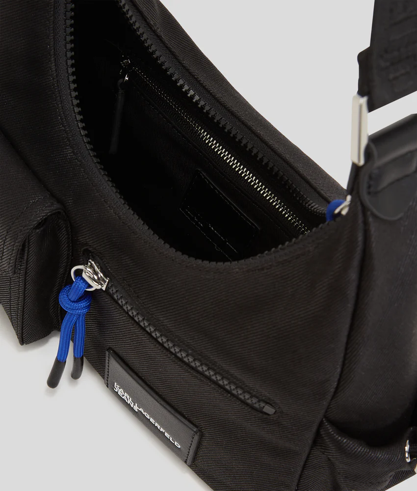 UTILITY COATED DENIM SHOULDER BAG