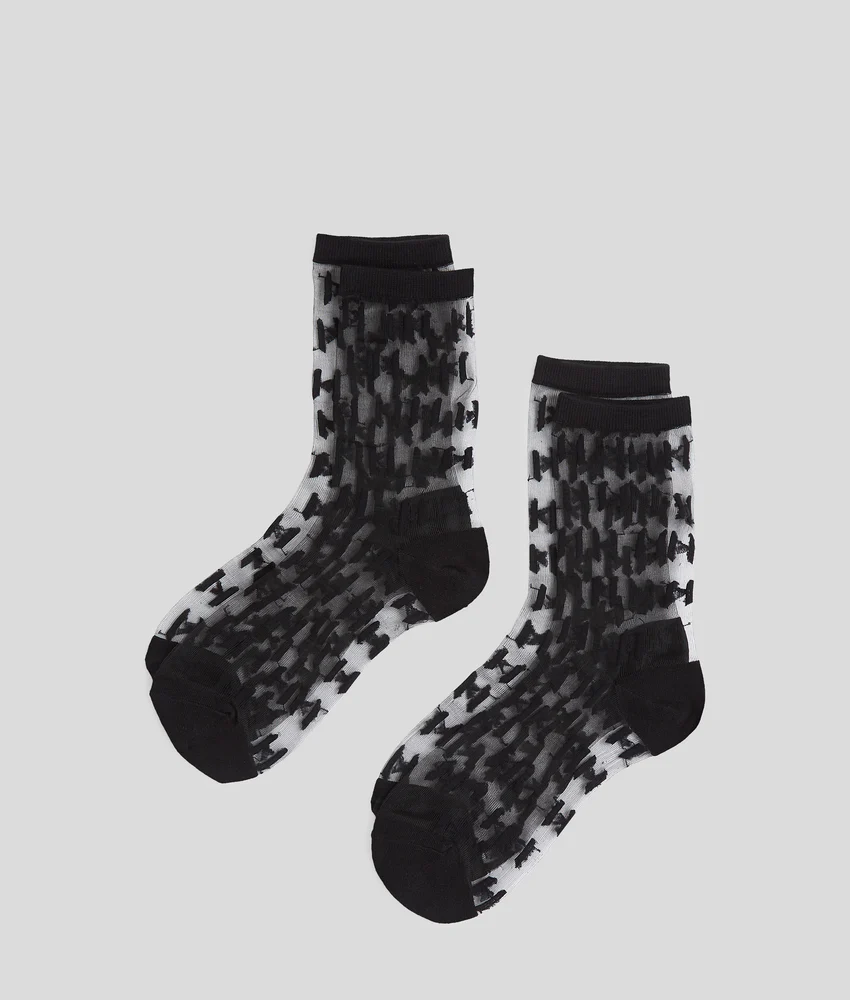 MONOGRAM MESH SOCKS �C 2-PACK