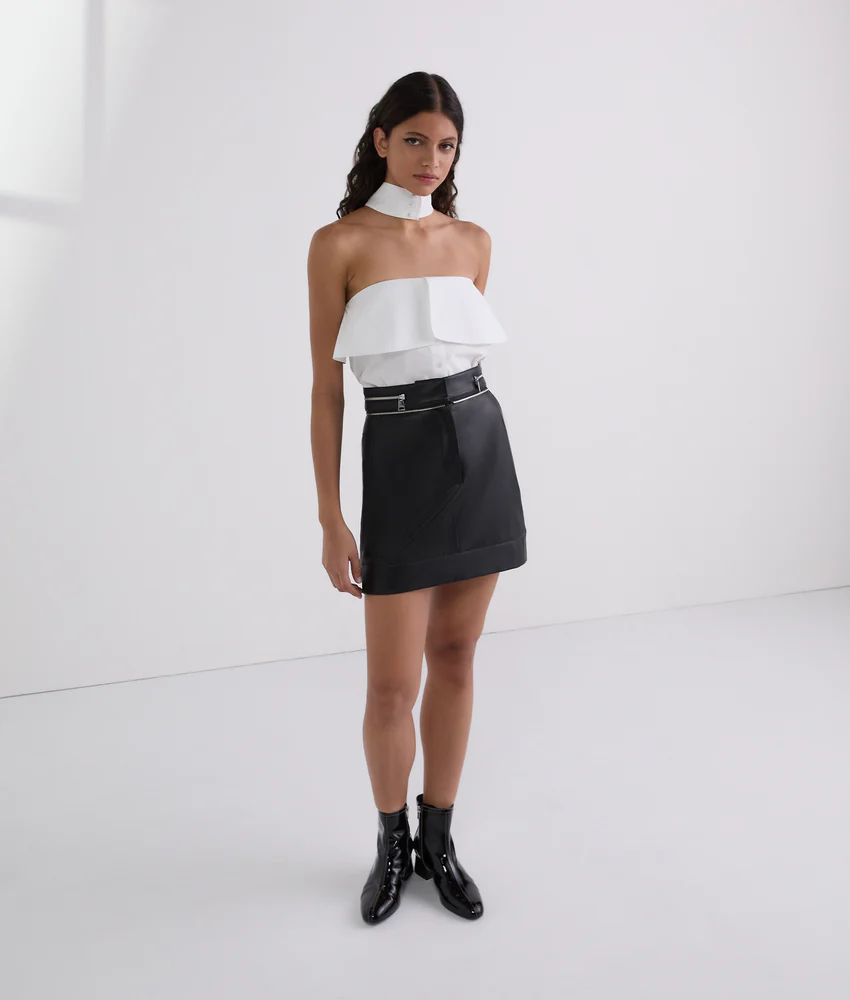 STRAPLESS POPLIN SHIRT