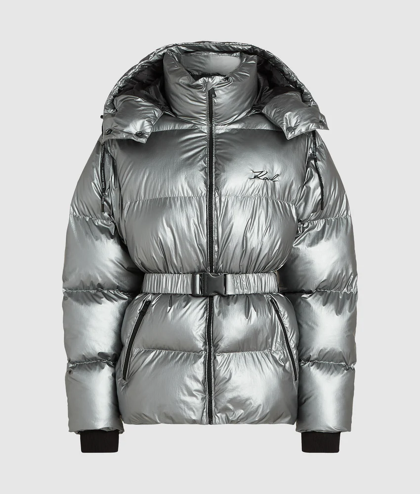 Metallic puffer jacket